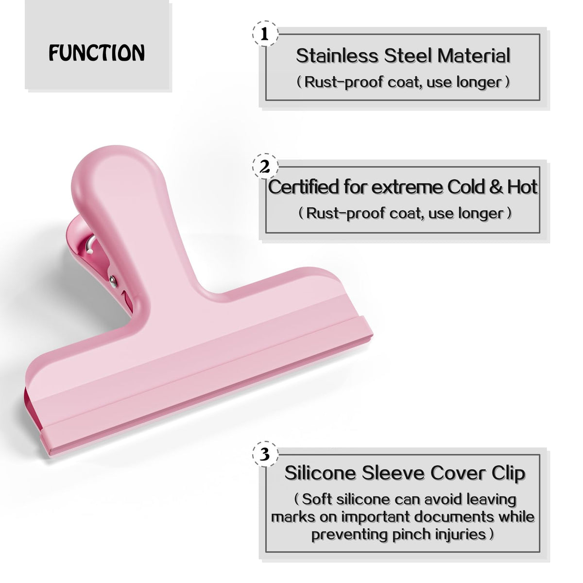 12 Pack Stainless Steel Chip Bag Clips Covered with Silicone (12 Count)