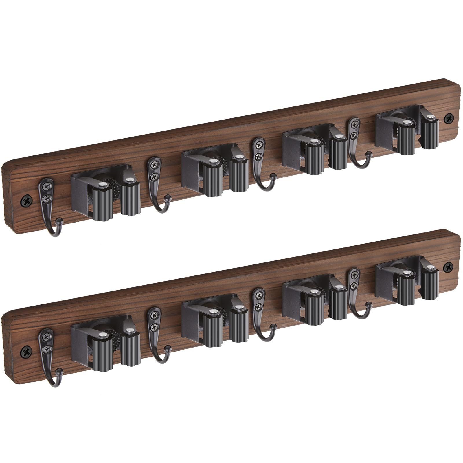 2 Pack Mop Broom Holder Wall Mount