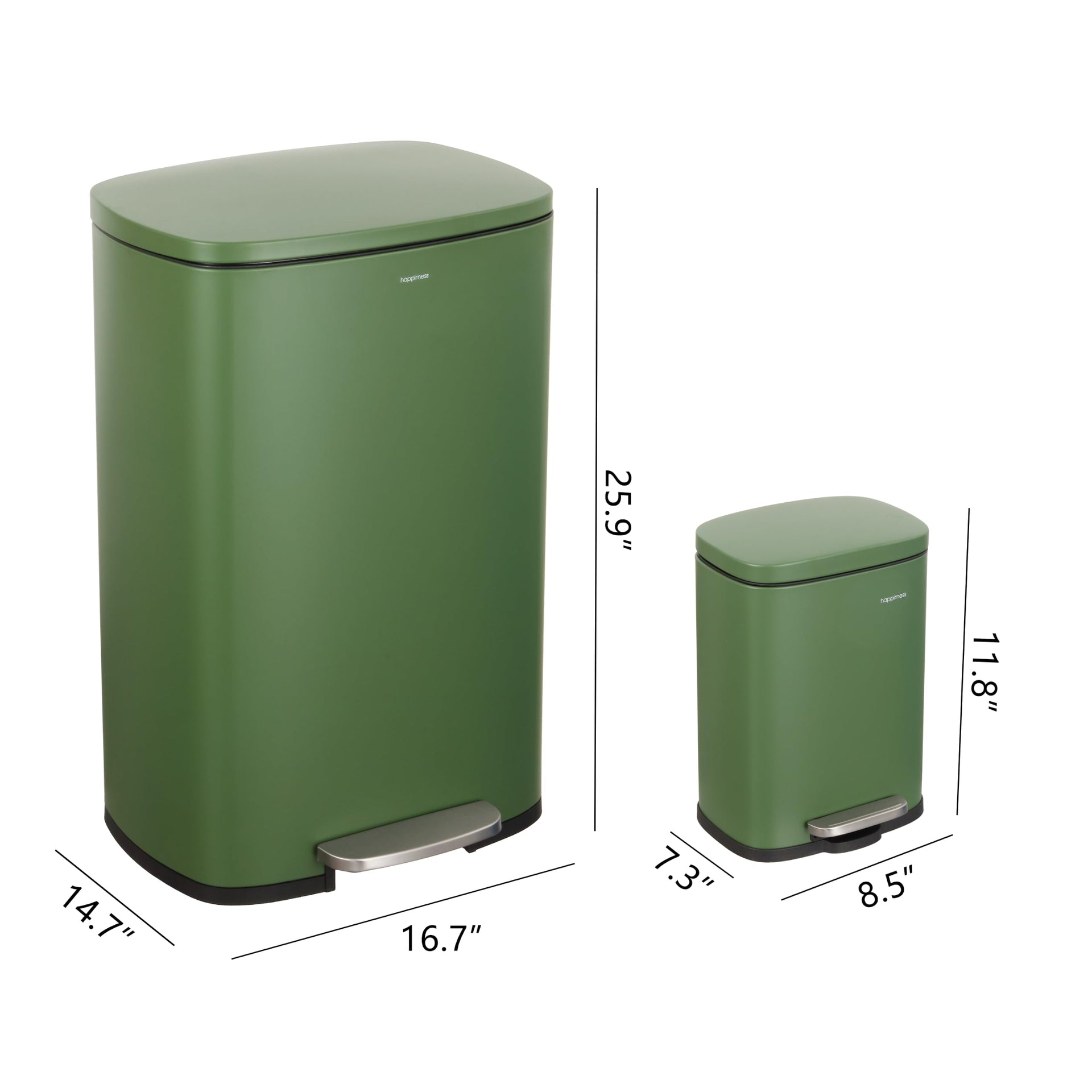 Connor 2 Piece Iron Trash Can (2 Count)