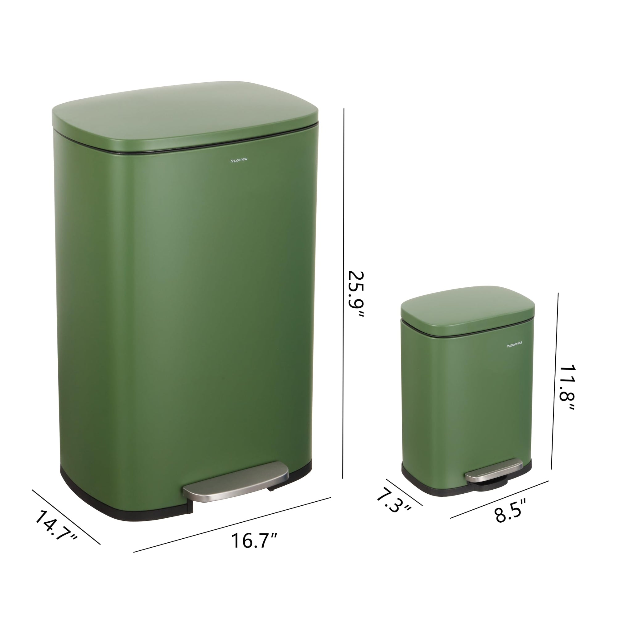 Connor 2 Piece Iron Trash Can (2 Count)