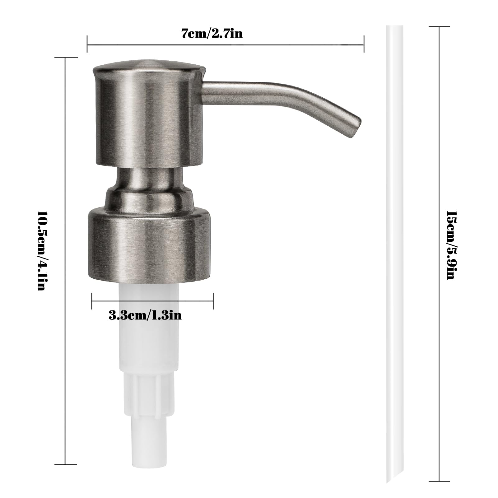2 Pack 304 Stainless Steel Soap Dispenser Pump Replacement Standard 28 (2 Count)