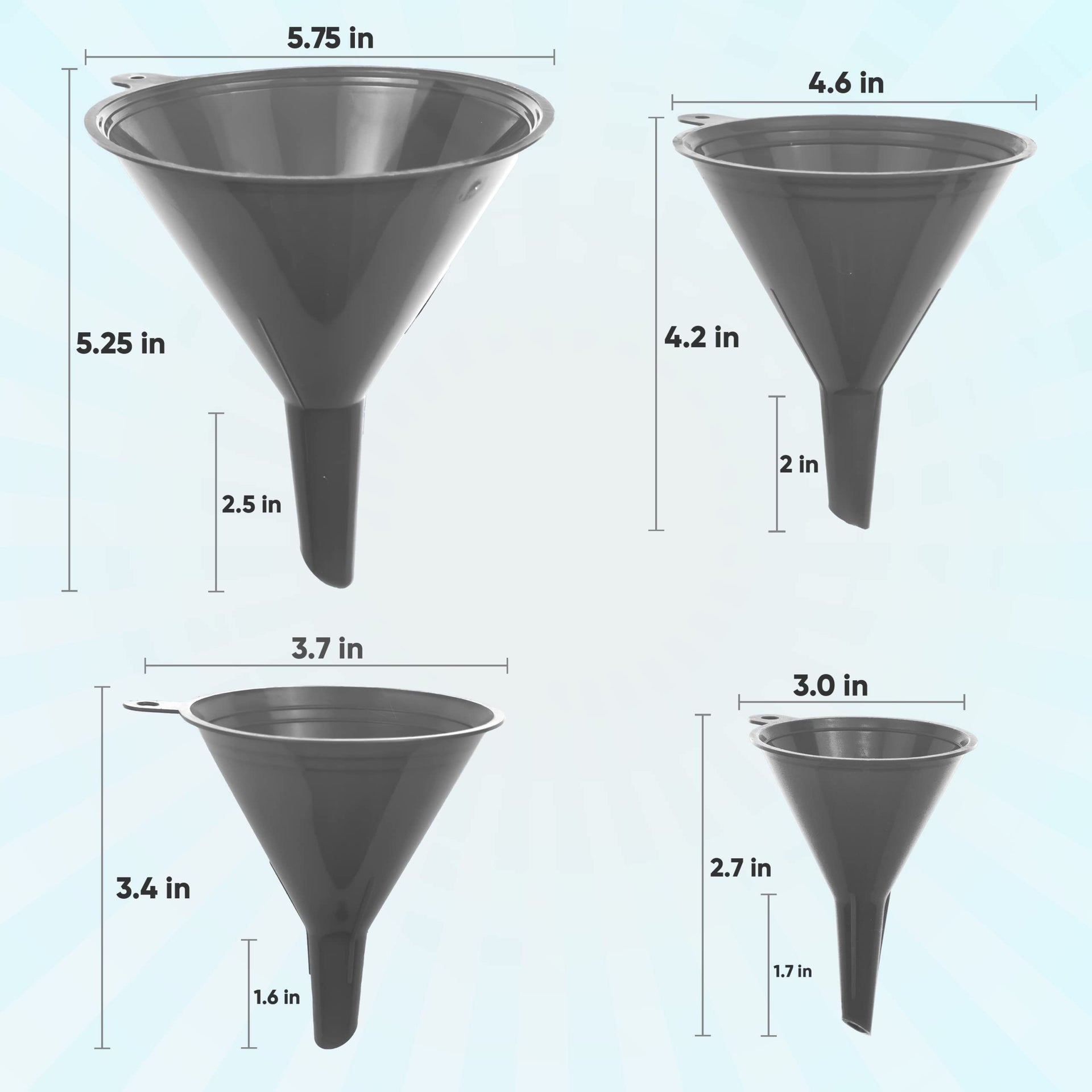 Funnel Gray in 4 Different Sizes
