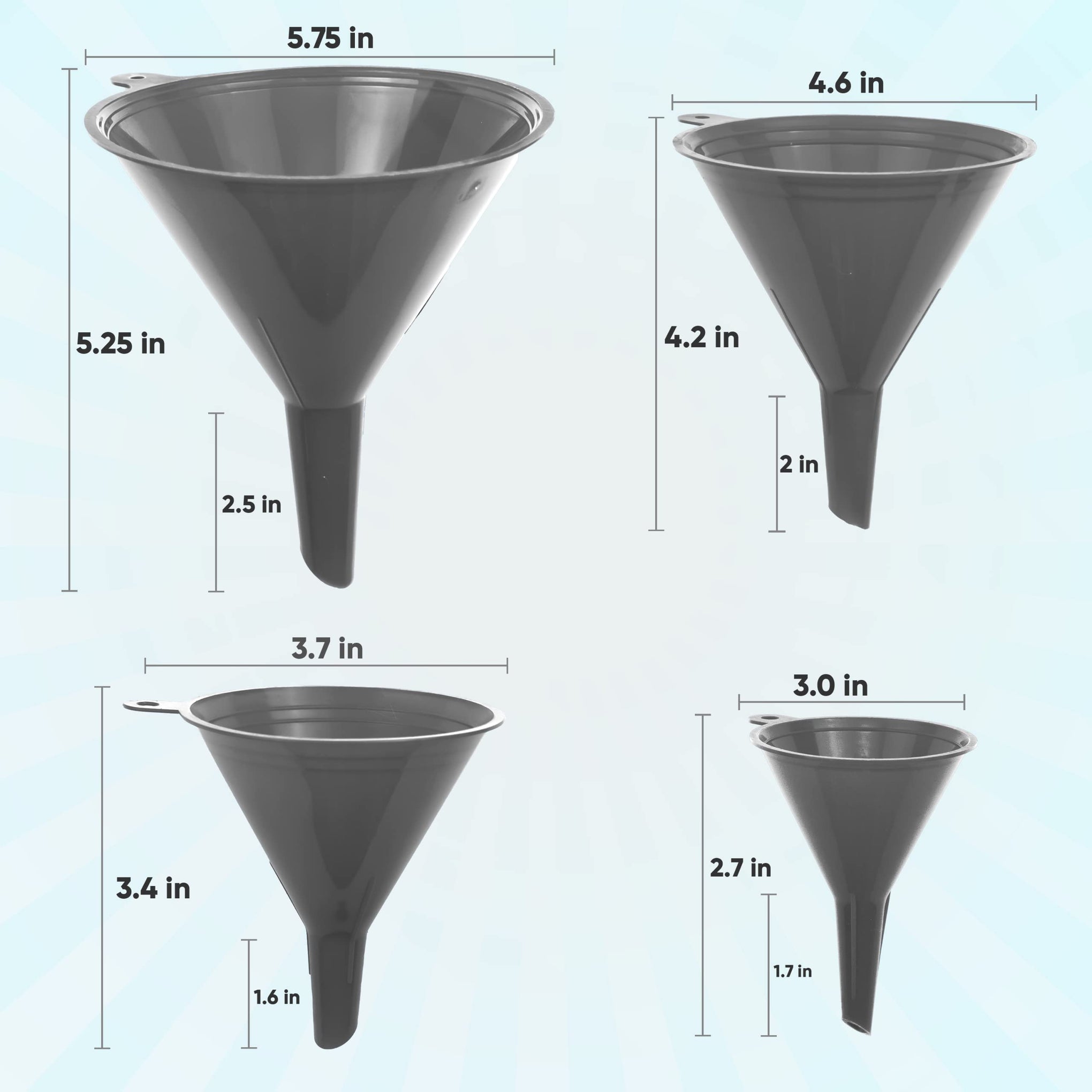 Funnel Gray in 4 Different Sizes