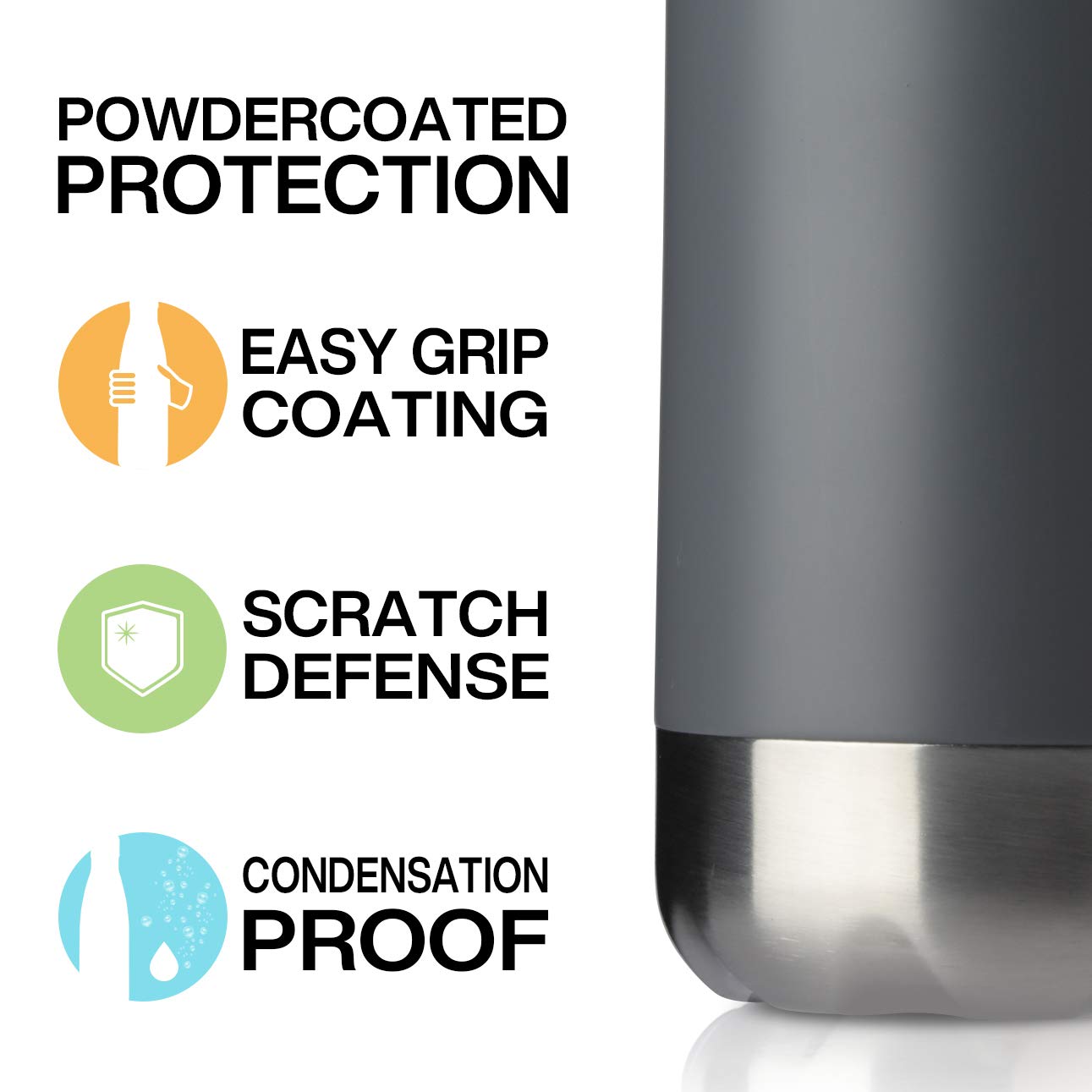 17oz Sport Water Bottle 4 Pack Vacuum Insulated Stainless Steel Leak