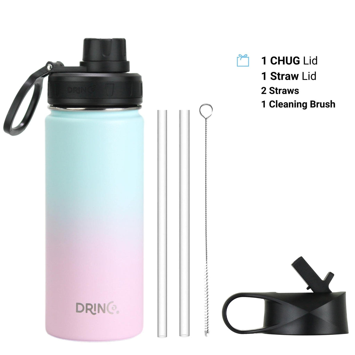 Stainless Steel Water Bottle Spout Lid Vacuum Insulated Double Wall Water Bottle Wide Mouth