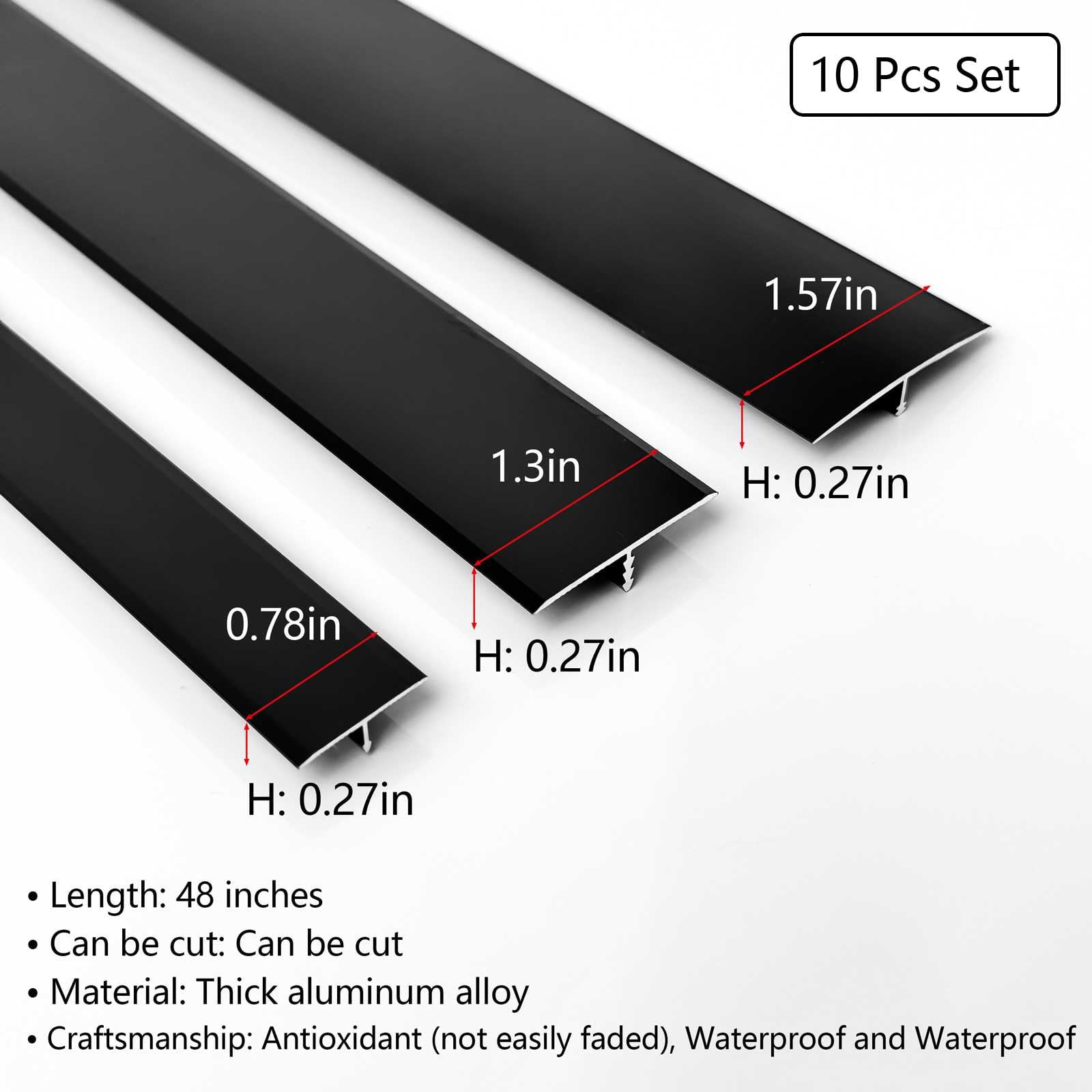 10Pcs Aluminum T Molding Floor Transition Strip (10 Count)