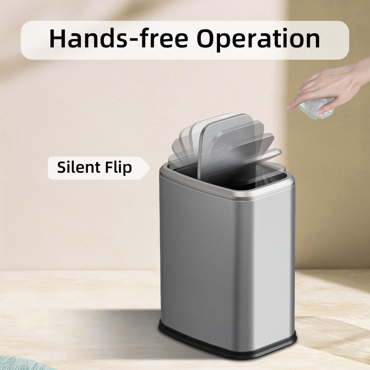 8L 2.1 Gal Small Bathroom Trash Can with Lid (60 Count)