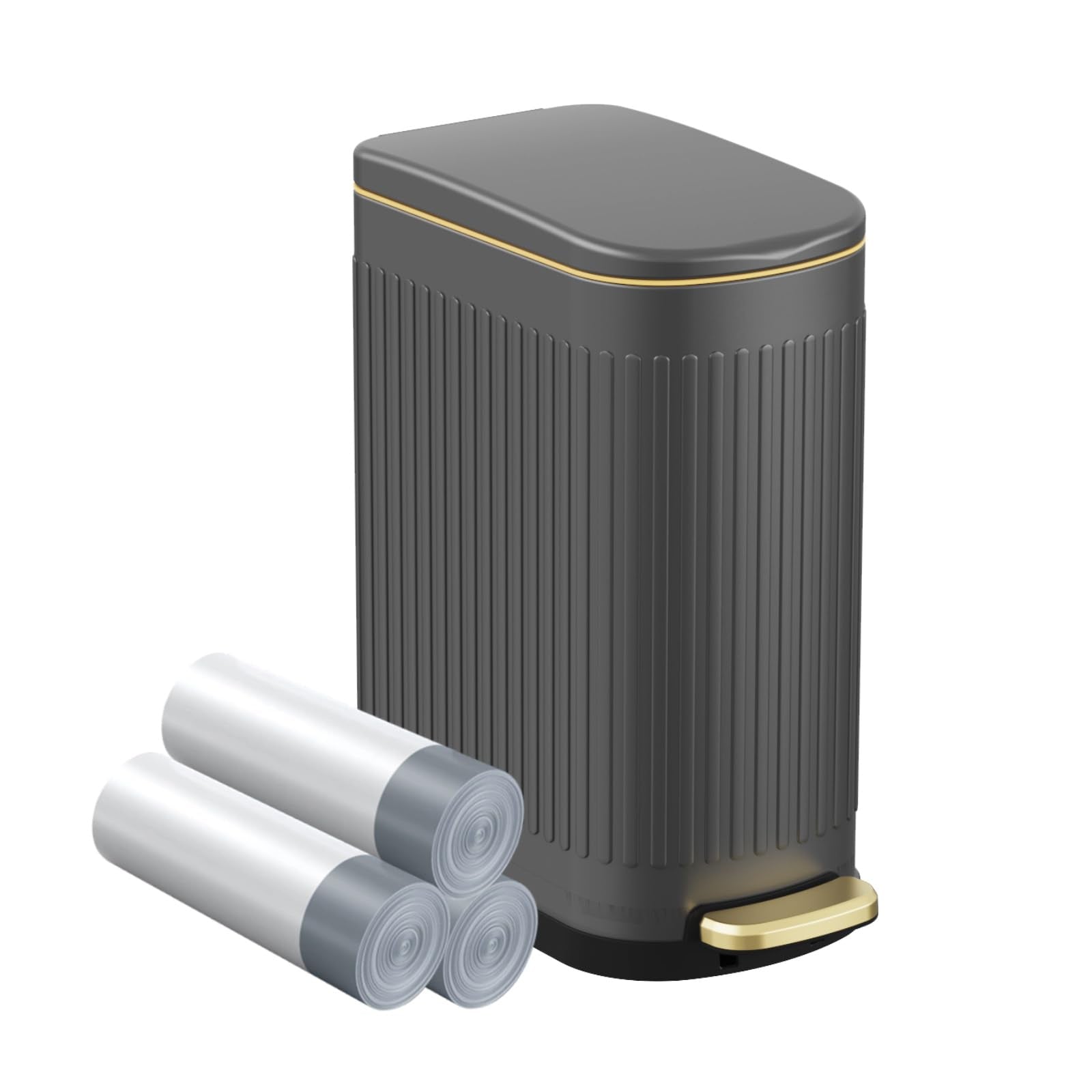 2.6 Gallon Slim Bathroom Trash Can with Soft Close Lid