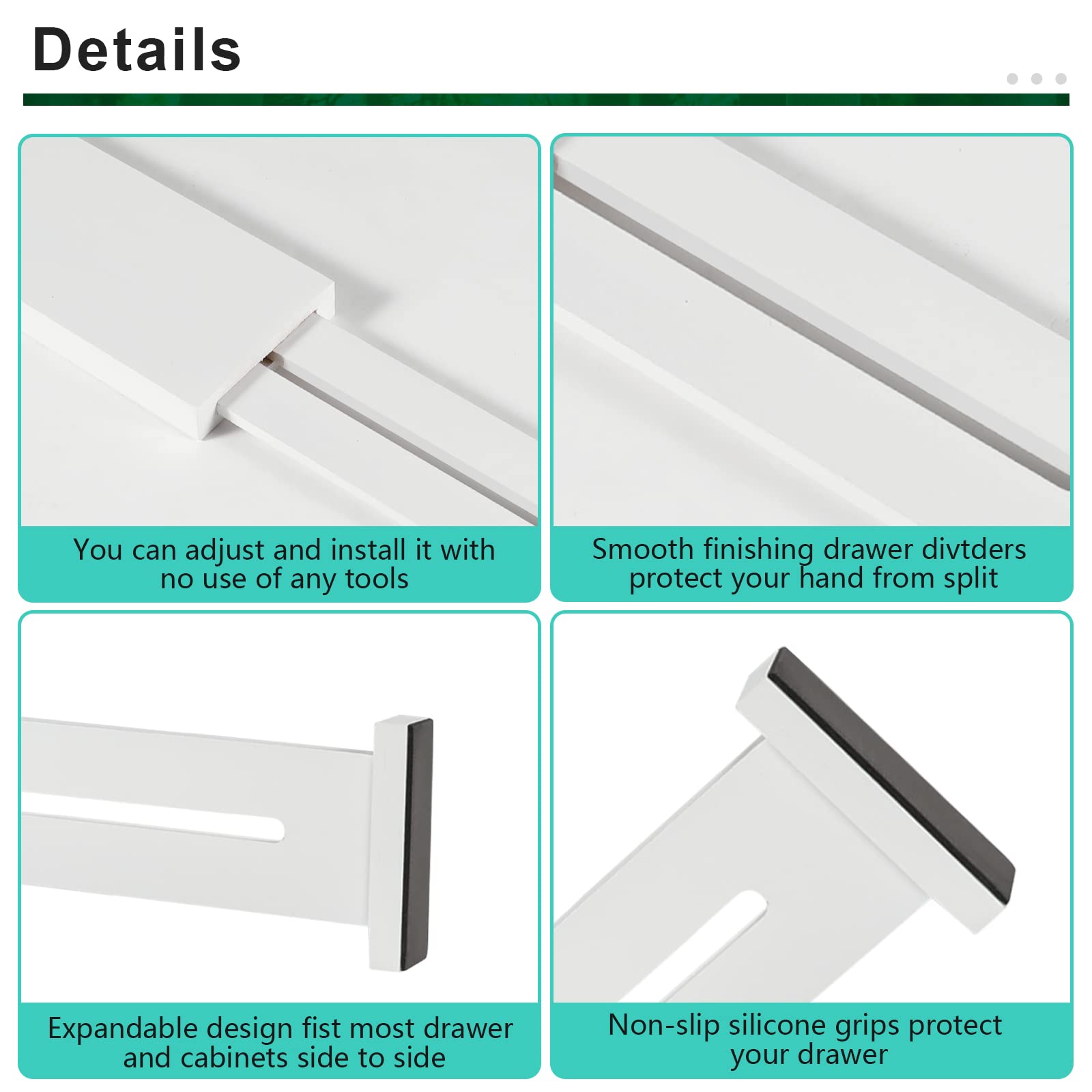 4 Pack Bamboo Drawer Dividers 2.6" High (4 Count)