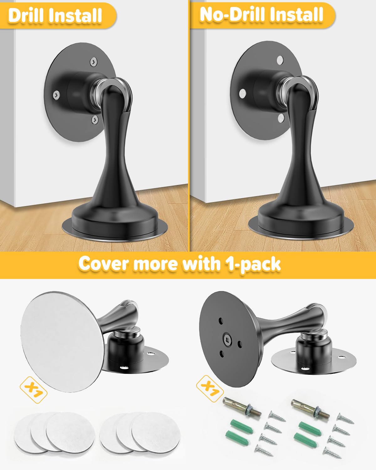 Door Stopper Magnetic Door Catch 2 Pack Stainless Steel Magnetic Door Stop