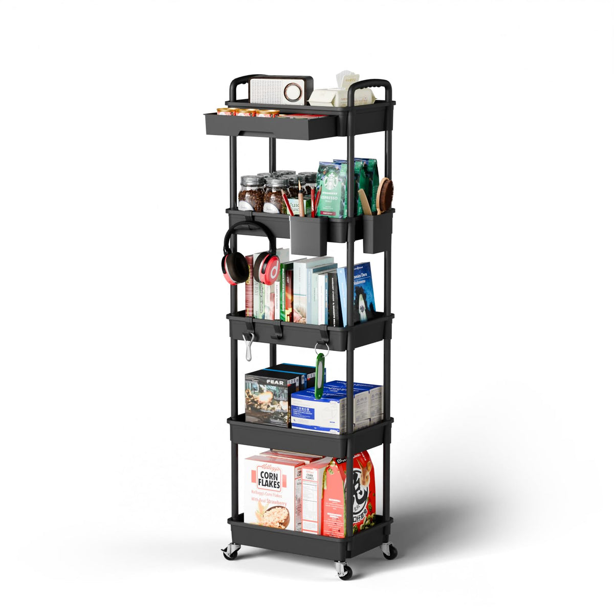 5 Tier Rolling Cart Organizer