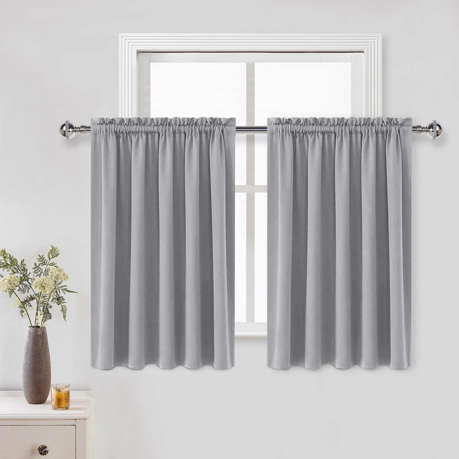 Short Blackout Curtains 60 x 36 Inch Long for Kitchen RV Bunk 2 Panels (2 Count)