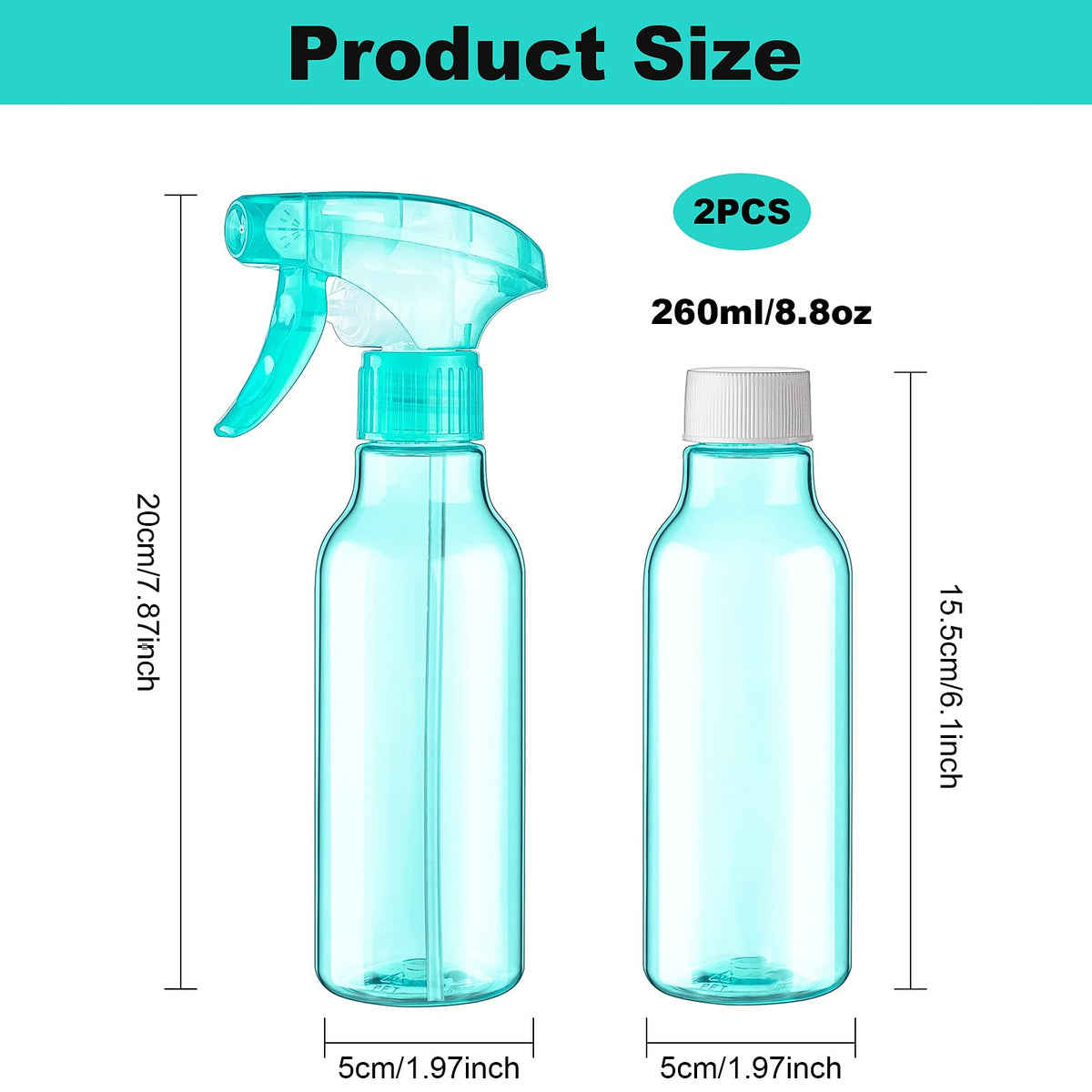 Plastic Spray Bottles 8.8oz (2 Count)
