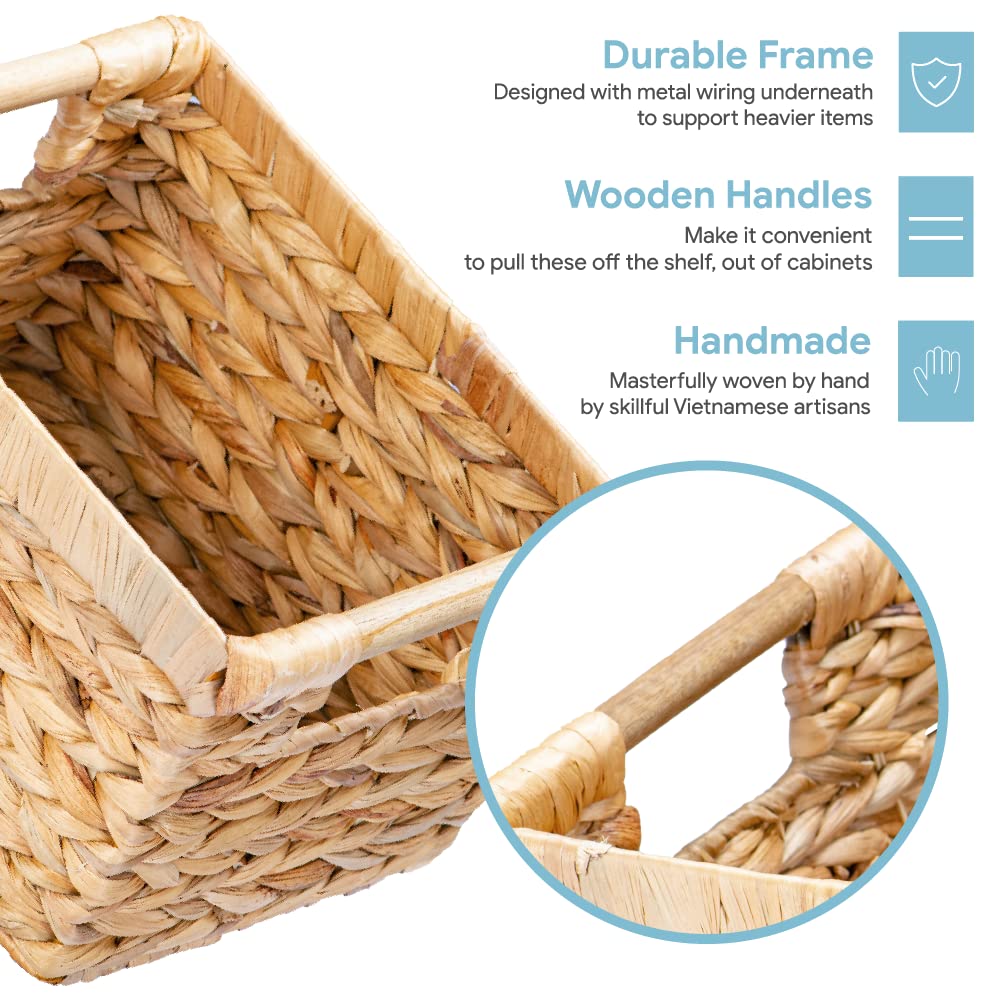 Small Wicker Baskets for Organizing Bathroom (3 Count)