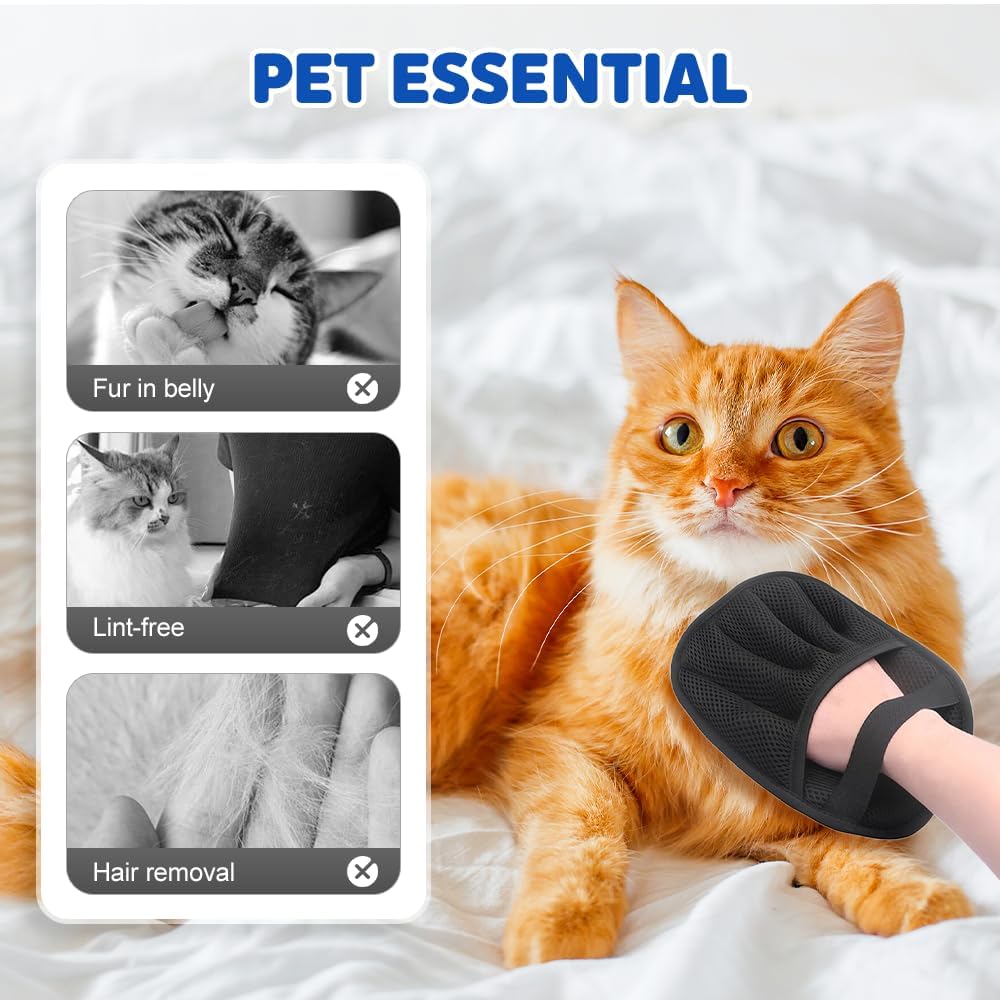 2PCS Pet Hair Remover Gloves for Cats Dogs