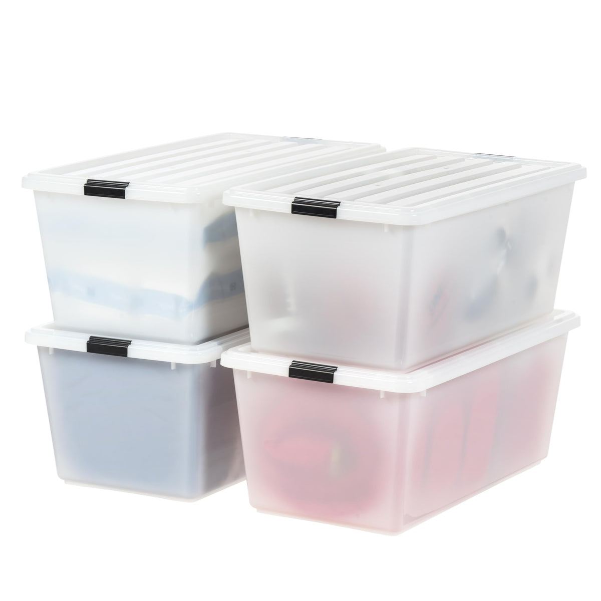 4 Pack 91 Qt Stackable Storage Bins with Lids (4 Count)