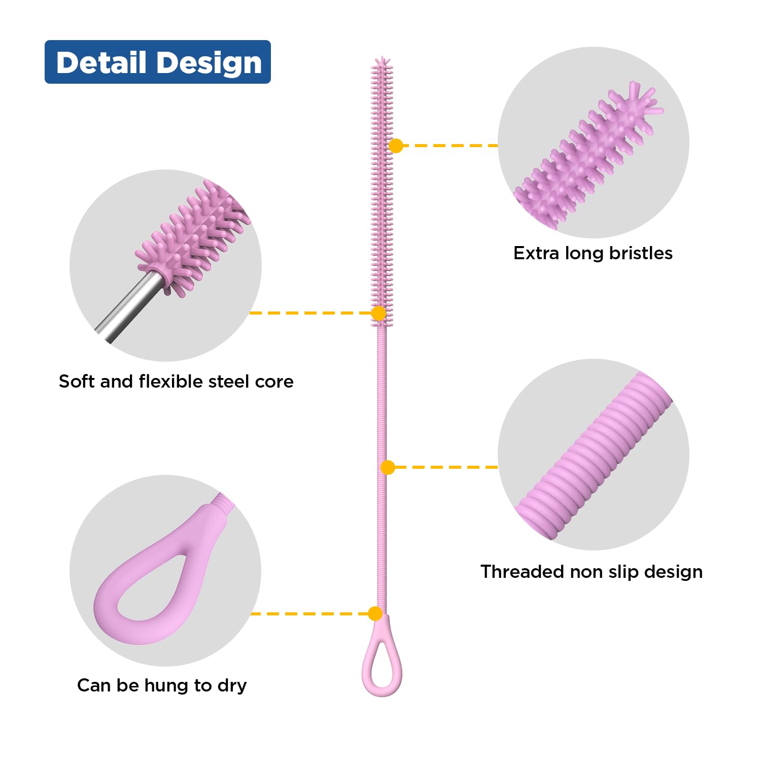 Silicone Straw Cleaner Brush