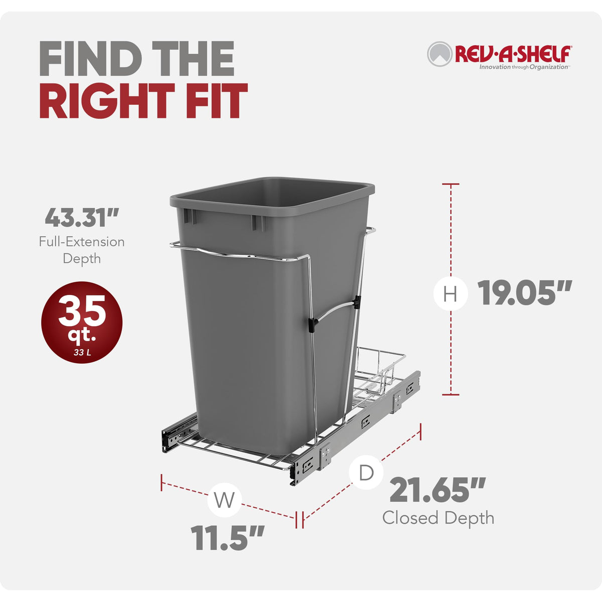Pullout Trash Can for Kitchen Cabinets