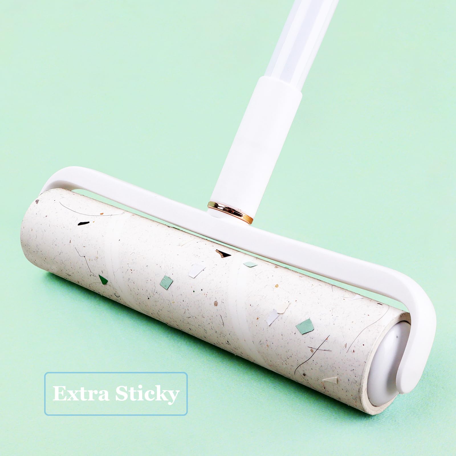 9.45 inch Lint Roller Refills for Large Long Handle Lint Rollers for Carpet 9.45'' Extra Sticky Floor Lint Roller 4 Pack of Refills Only