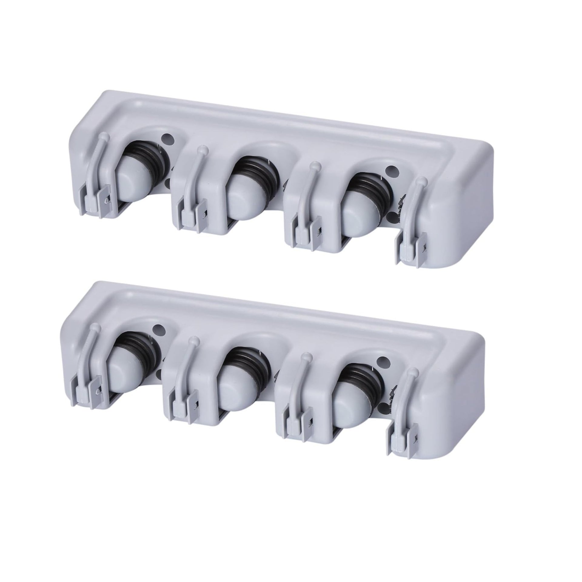 2 Pack Mop and Broom Holder Wall Mounted 3 Position Storage Rack with 4 Retractable Hooks Holds up to 7 Tools Utility Weatherproof Holder for Garage Storage Systems Broom Organizer