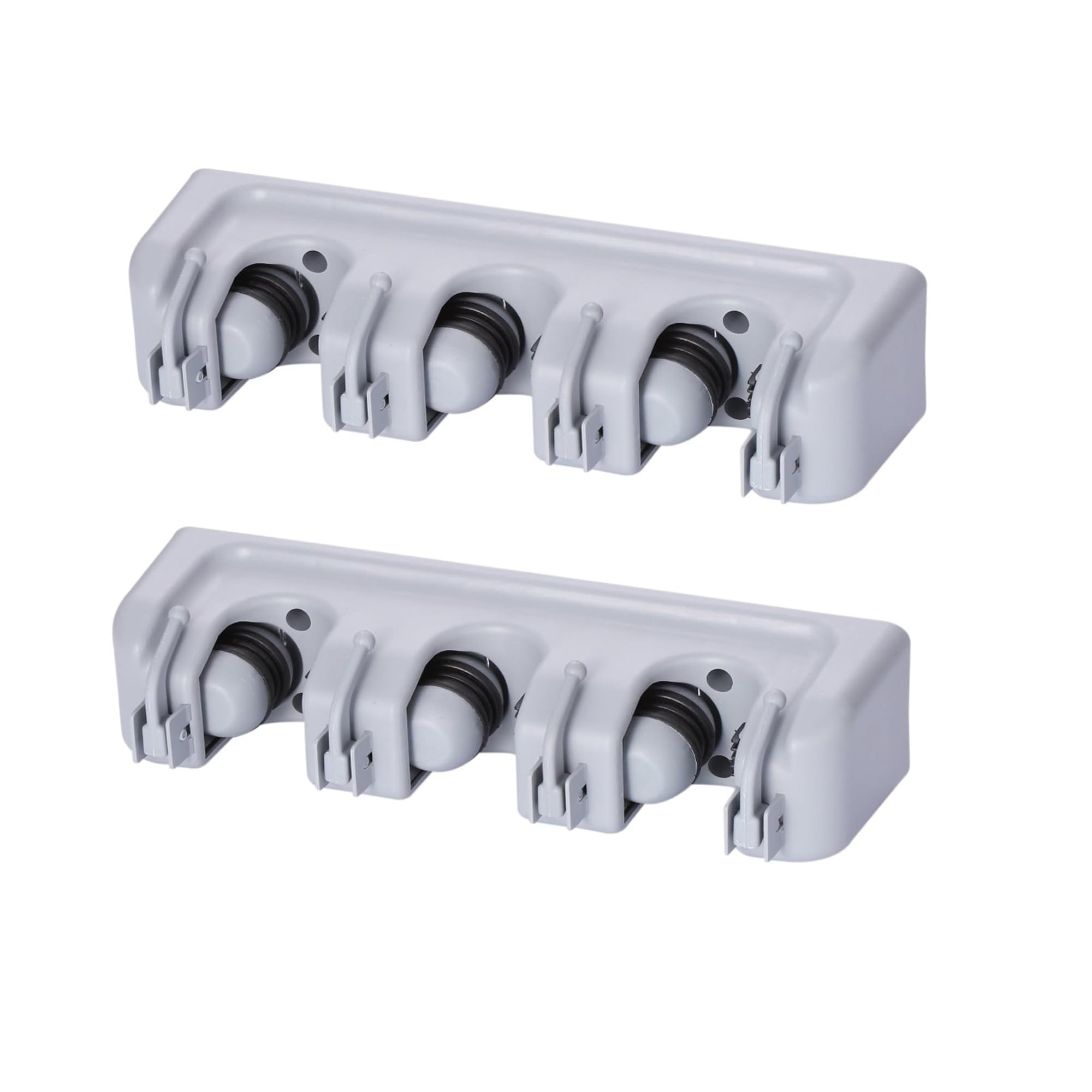 2 Pack Mop and Broom Holder Wall Mounted 3 Position Storage Rack with 4 Retractable Hooks Holds up to 7 Tools Utility Weatherproof Holder for Garage Storage Systems Broom Organizer