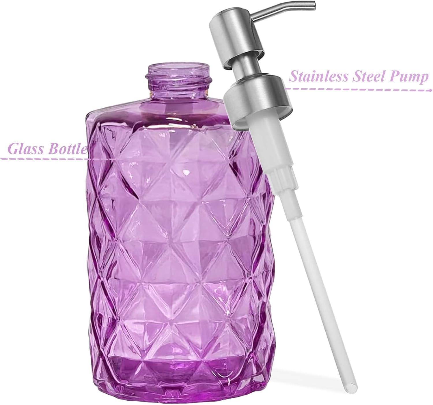 12Oz Purple Soap Dispenser Bathroom (2 Count)