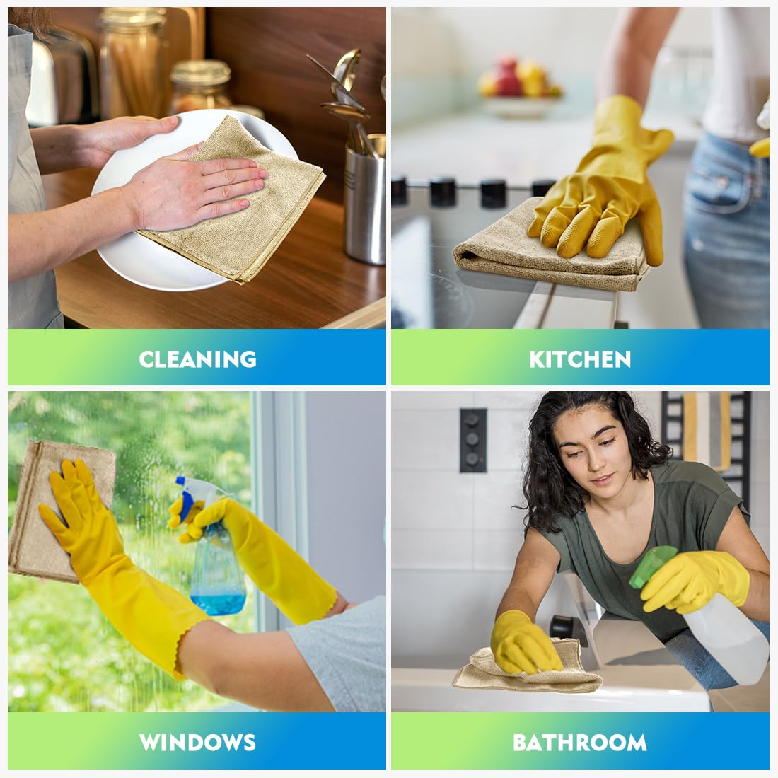 Brown Microfiber Cleaning Cloth 6 Pack 12.5 x 12.5 inch Microfiber Towels for Cars Ultra Absorbent Car Washing Cloth Lint Free Streak Free Cleaning Rags for Car (6 Count)