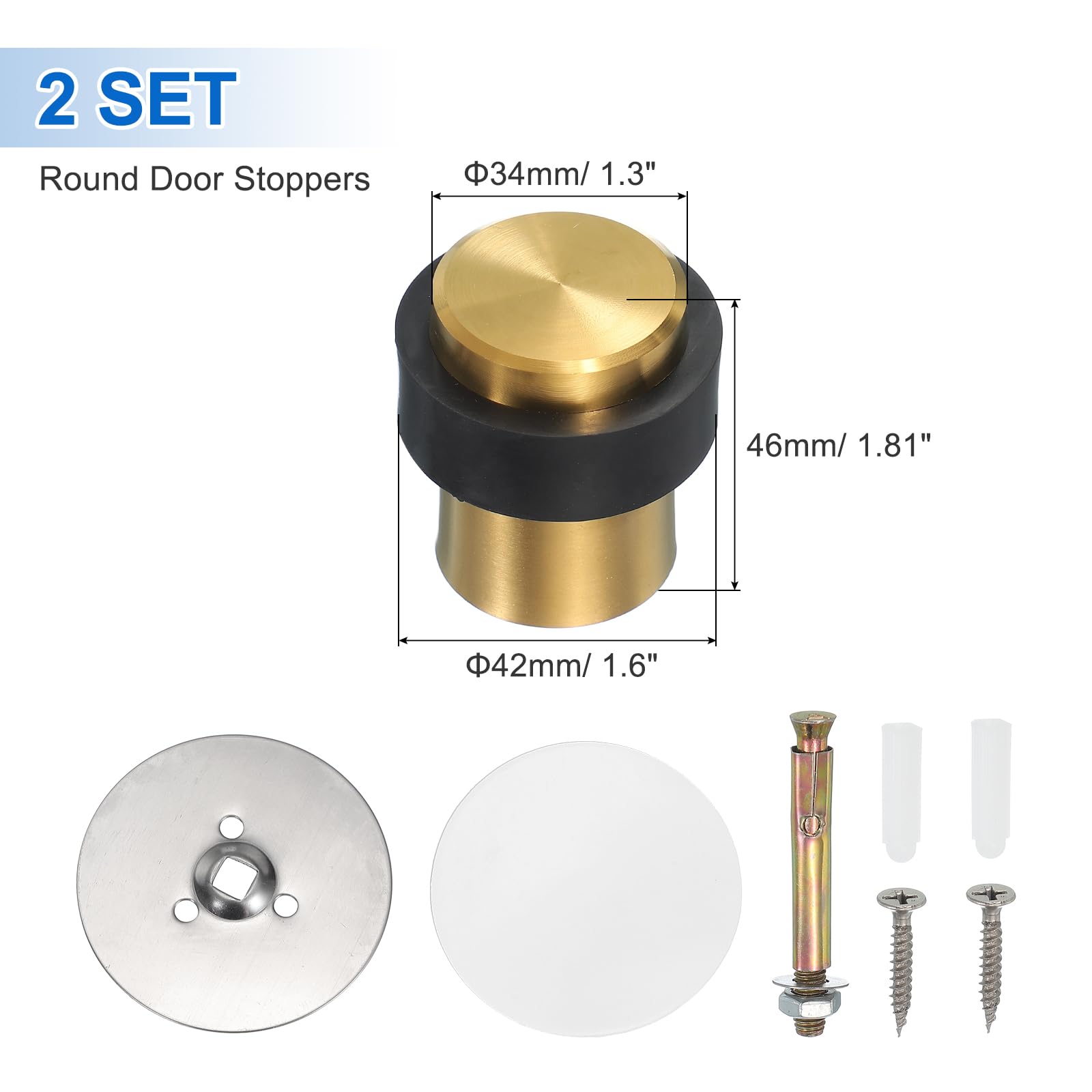 2Set Round Door Stoppers