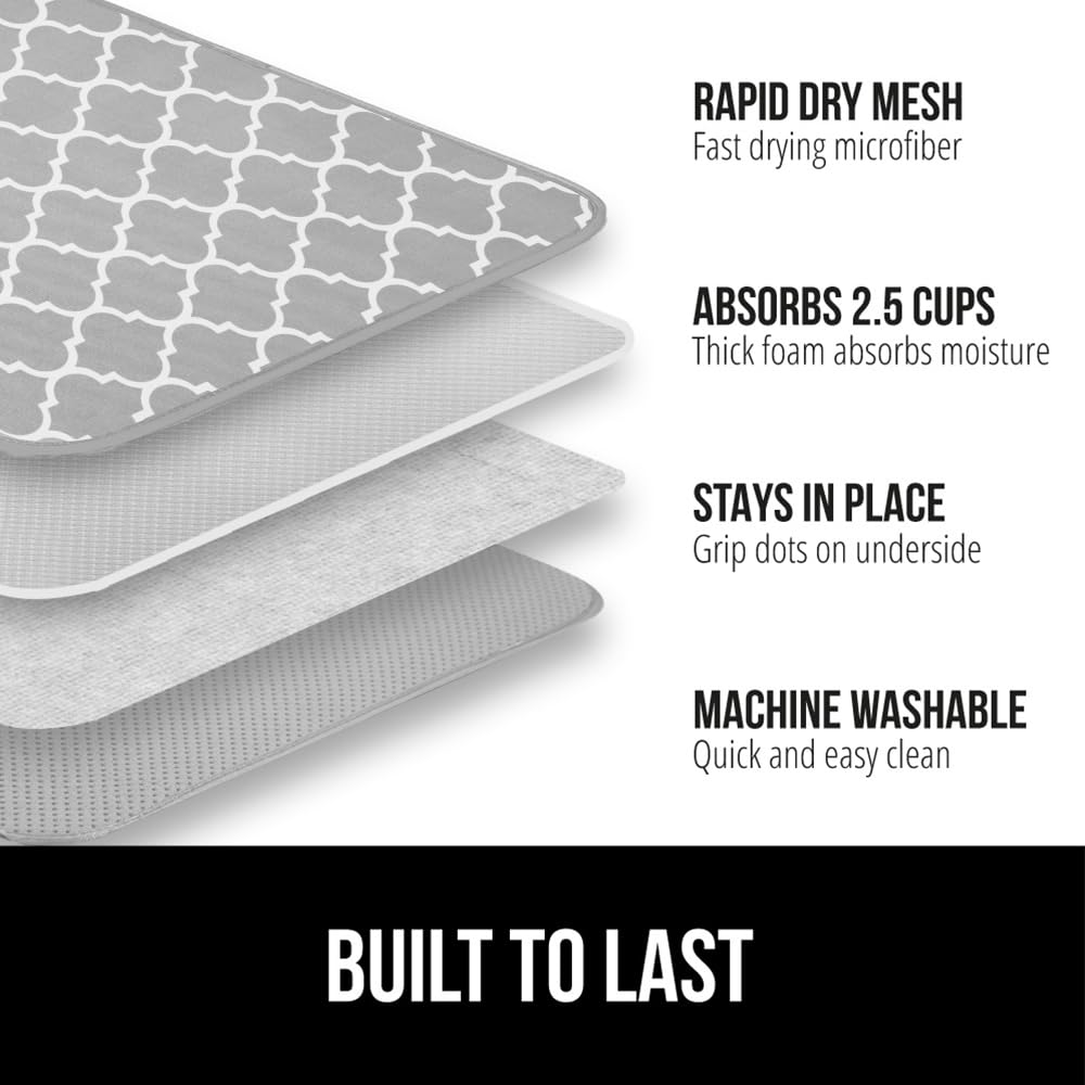 Ultra Water Absorbent Microfiber Dish Drying Mat (2 Count)