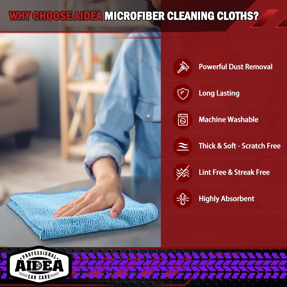 Microfiber Cleaning Cloth Blue (50 Count)