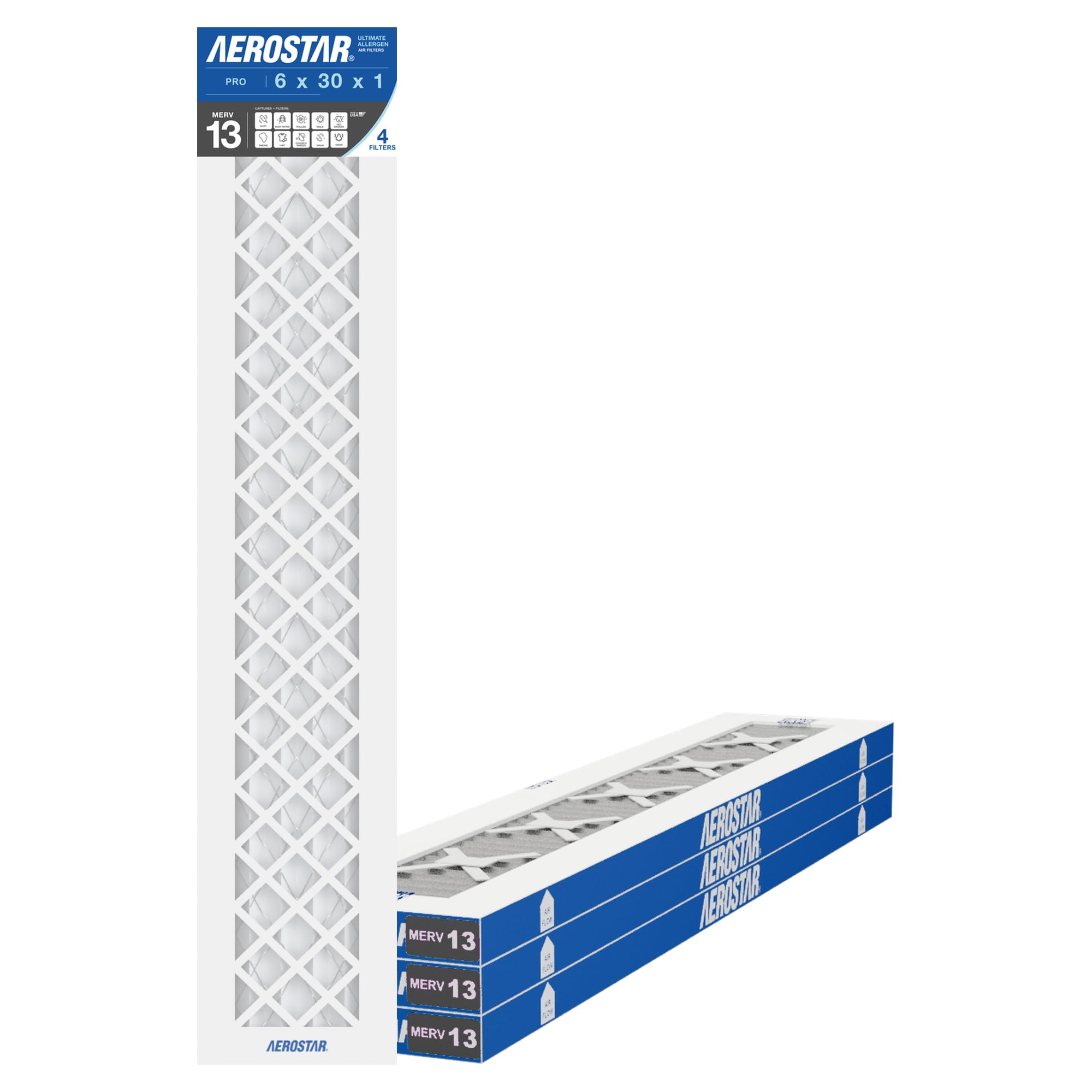 6x30x1 MERV 13 High Efficiency Pleated Air Filter (4 Count)