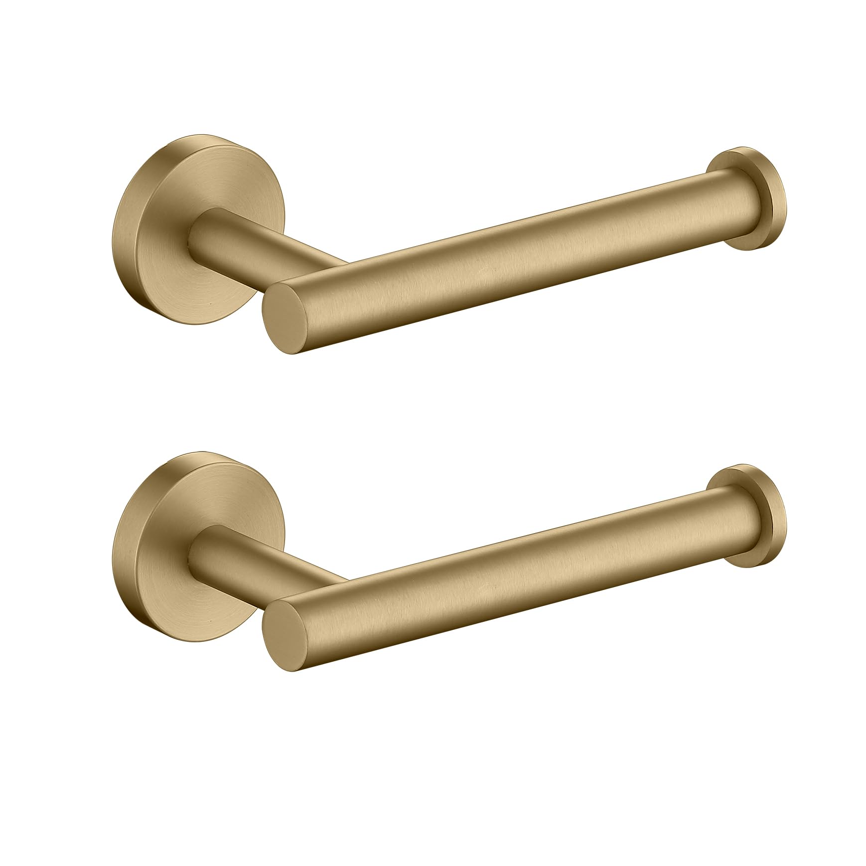 Toilet Paper Holder SUS304 Stainless Steel Round Size Brushed Gold 2 Pack (2 Count)