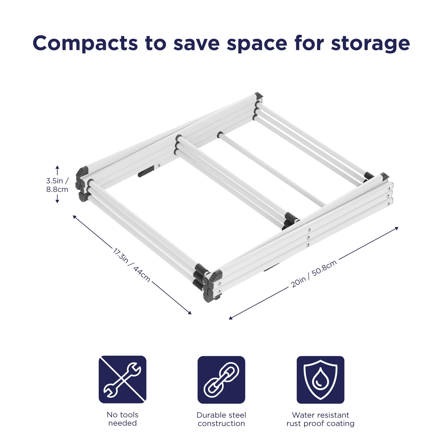 3 Tier Expandable Collapsing Foldable Laundry Rack for Air Drying Clothing