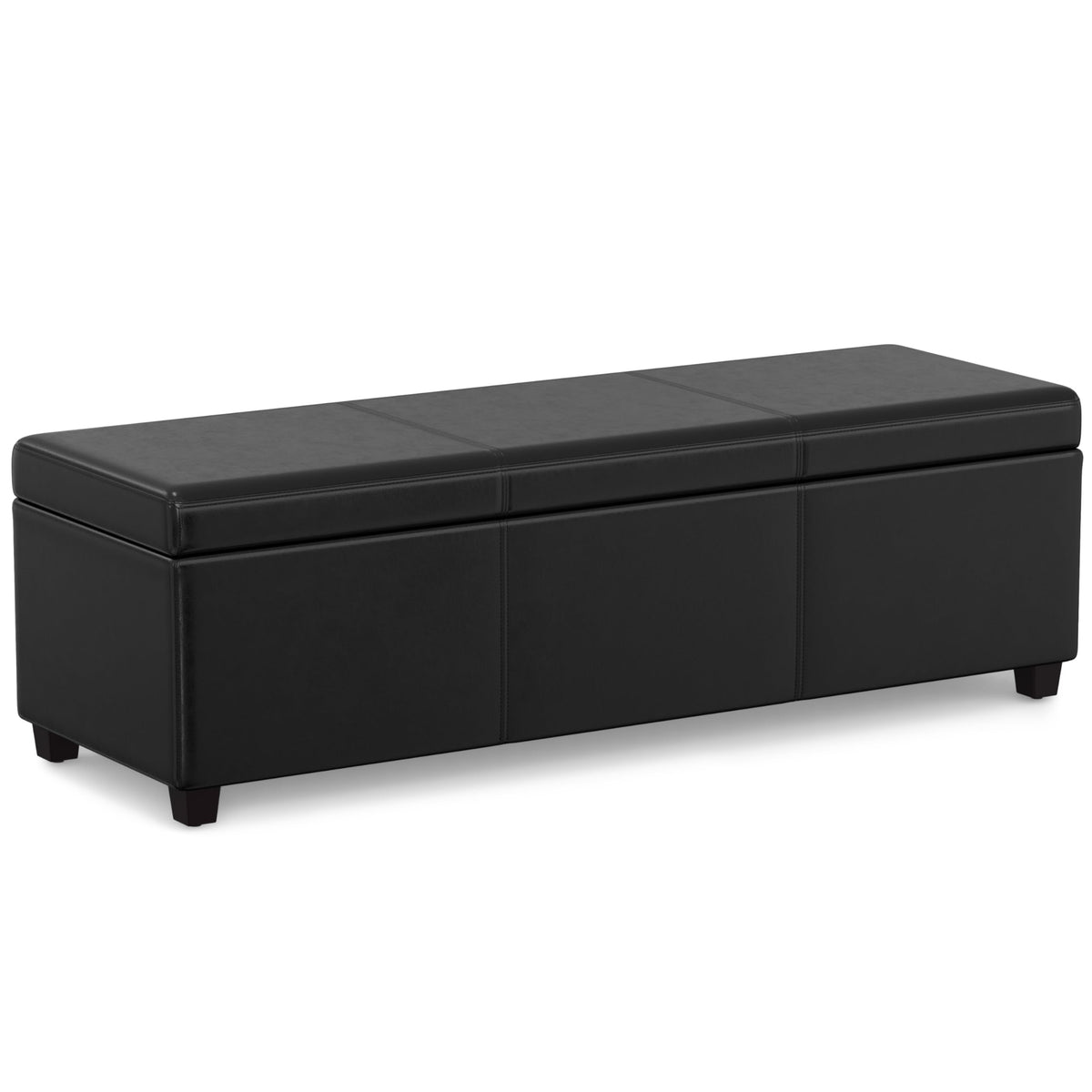 Castleford 48" Wide Linen Look Fabric Storage Ottoman in Grey