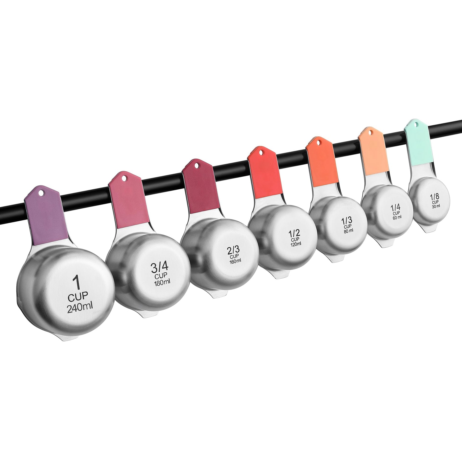 Magnetic Stainless Steel Measuring Cups Set of 7