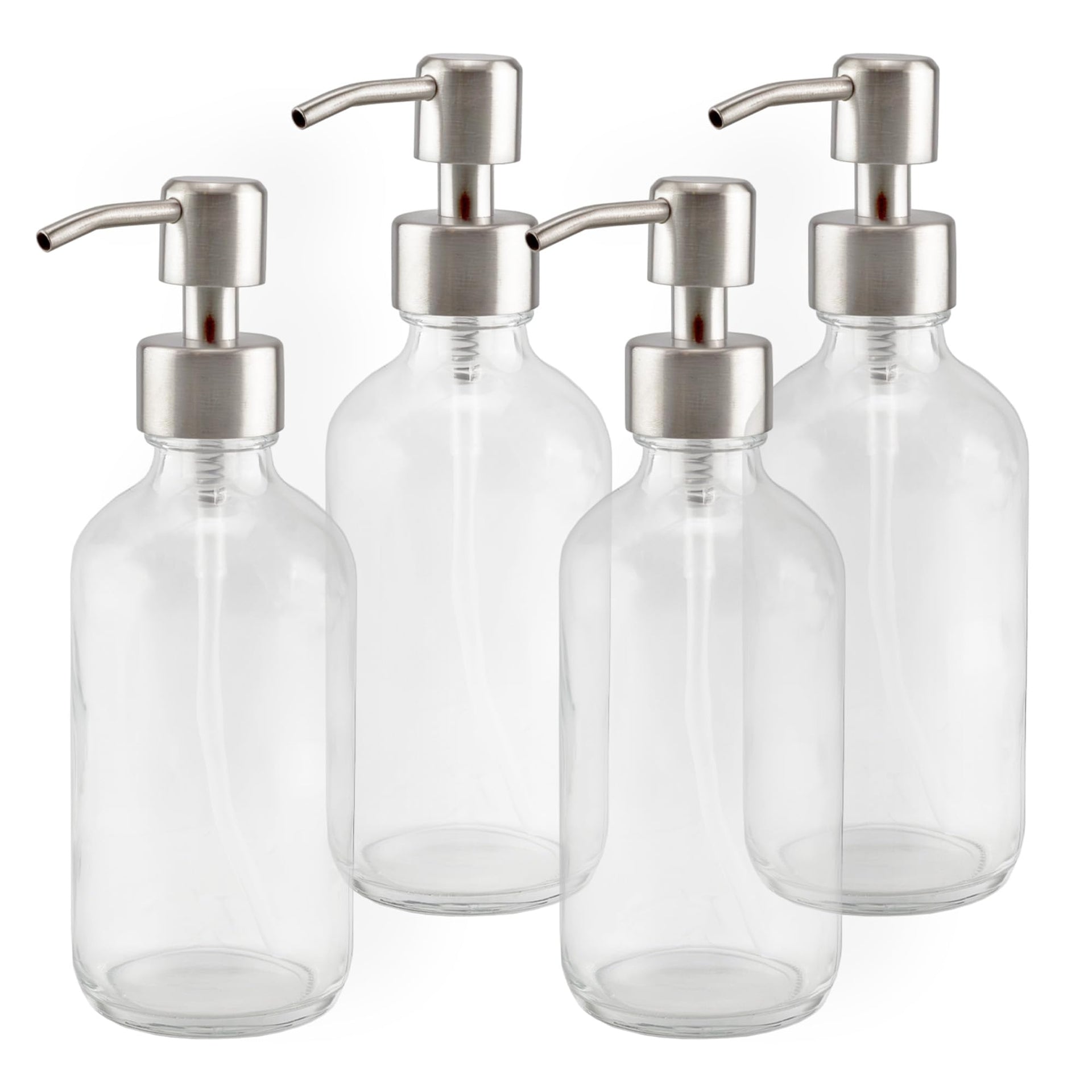 8oz Clear Glass Bottles w (4 Count)
