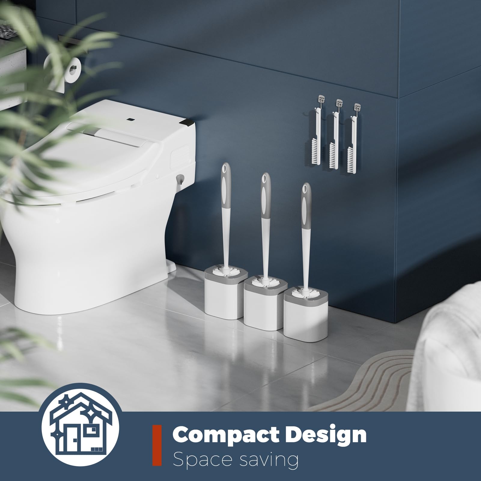 Toilet Brush and Holder Set (3 Count)