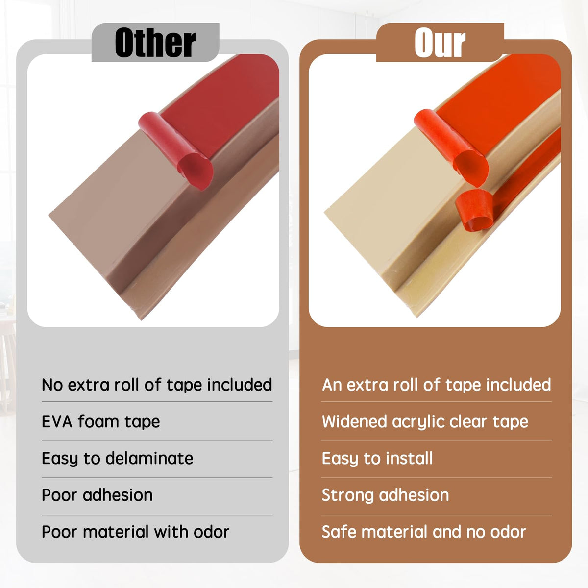 Floor Transition Strip Door Threshold 78" Floor Transition Reducer Trim on The Edges Threshold Strip Self Adhesive Suitable for Doorways