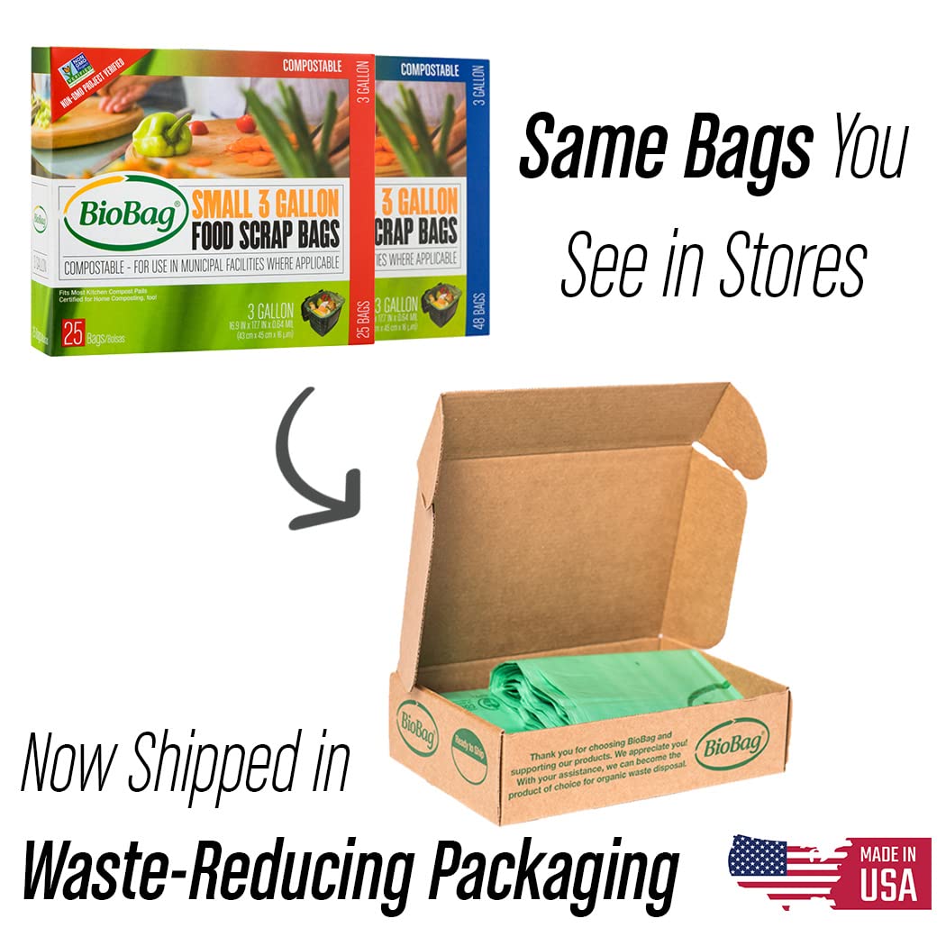 3 Gallon Compostable Food Scrap Bags by BioBag (100 Count)