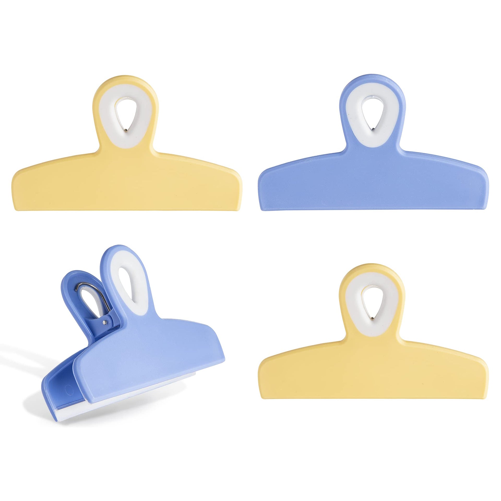 Bag Clips Heavy Duty Chip Clip and Refrigerator Magnet Clips for Food Storage with Air Tight Seal Grip (4 Count)