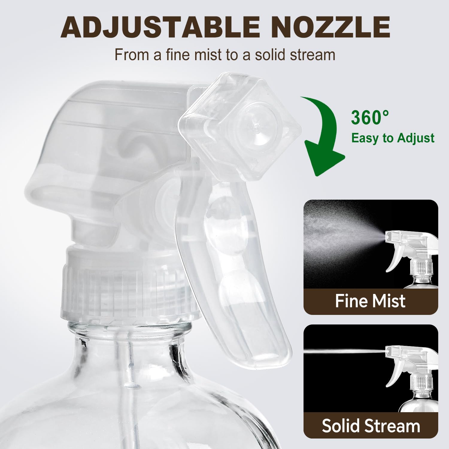 Glass Spray Bottles with Silicone Sleeves (2 Count)