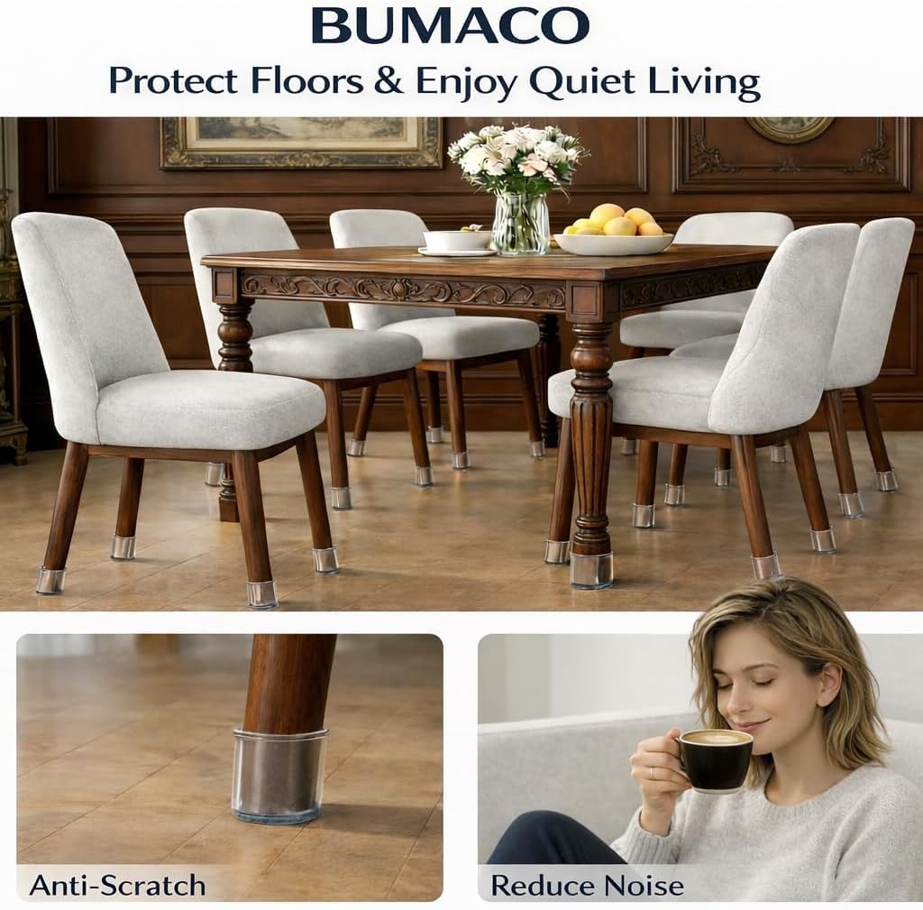 Chair Leg Floor Protectors for Hardwood Floors Anti (20 Count)