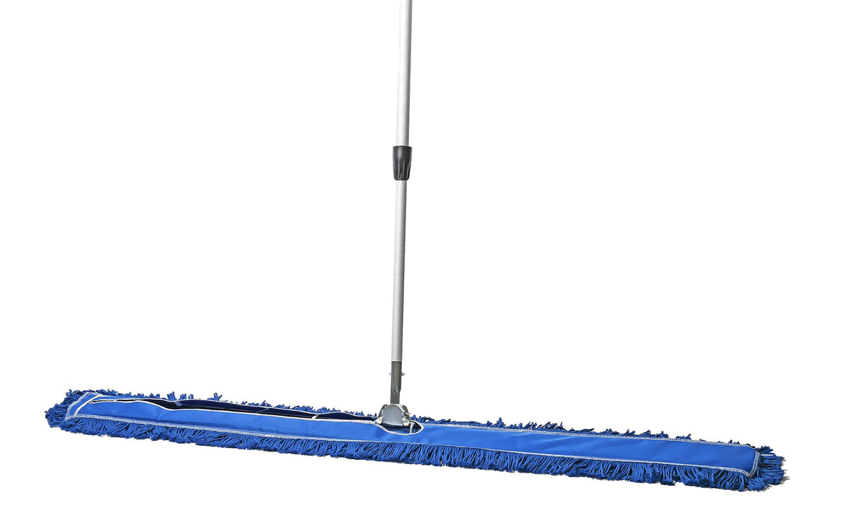 60 Inch Blue Commercial Dust Mop & Floor Sweeper with Extendable Handle