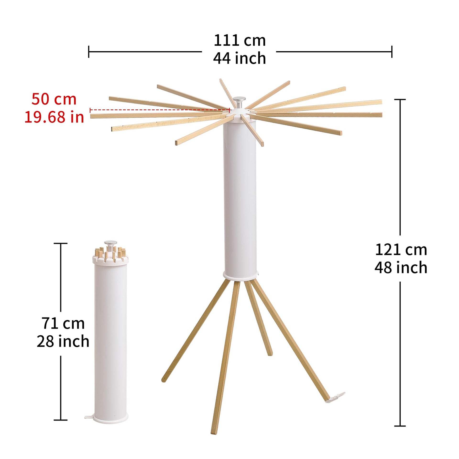 Foldable Clothes Drying Rack with Wooden 12 Rods