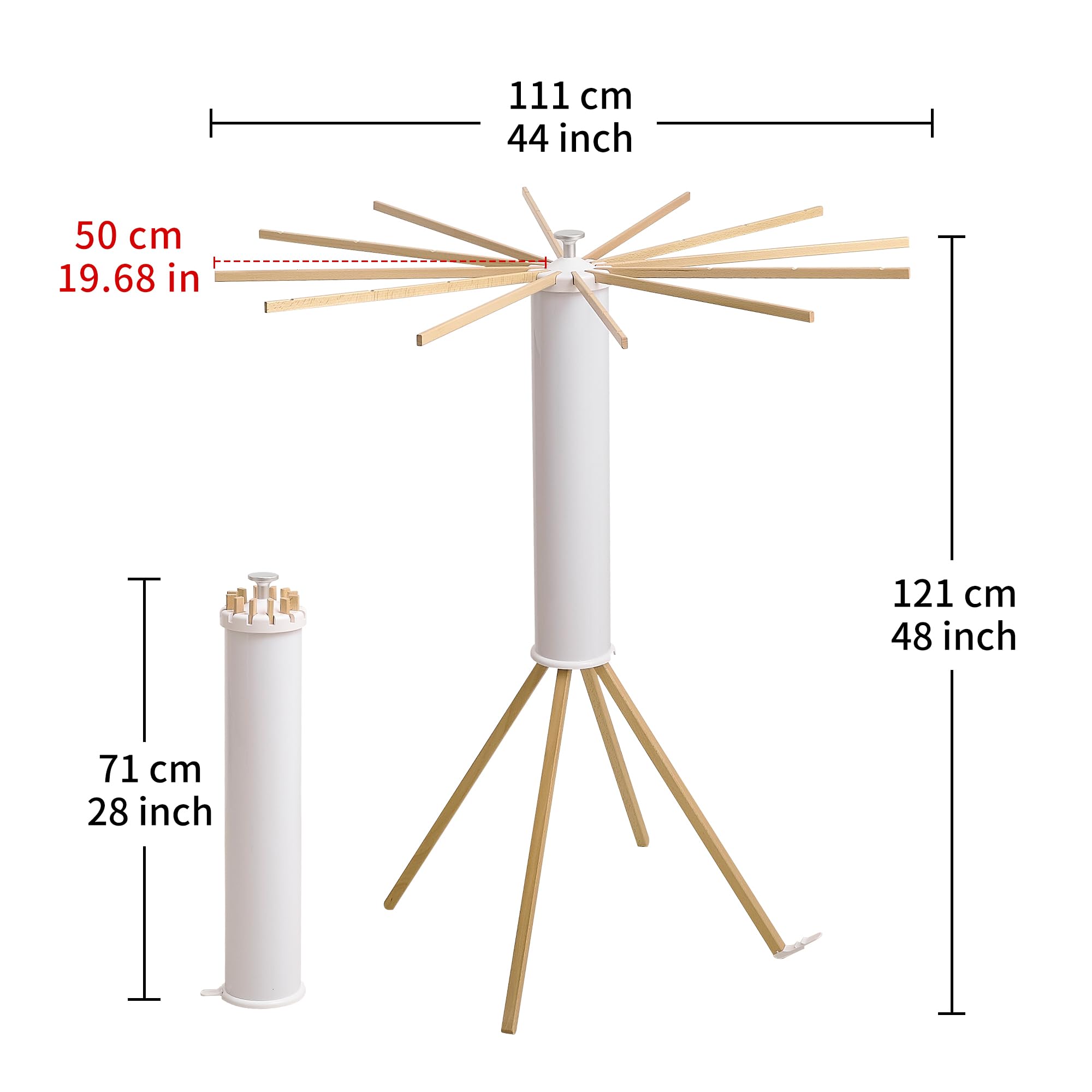 Foldable Clothes Drying Rack with Wooden 12 Rods