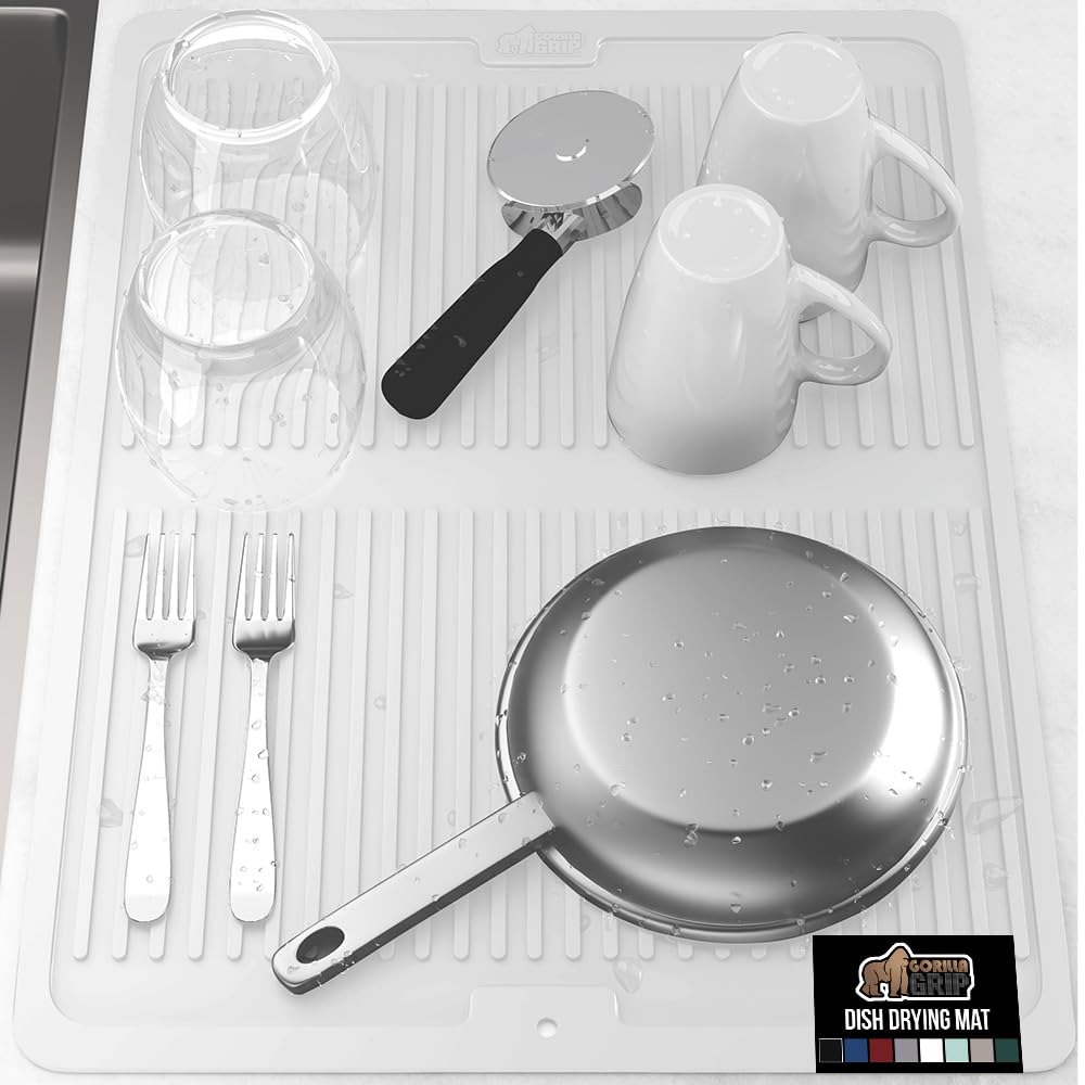 100% BPA Free Patented Silicone Dish Drying Mat for Kitchen Counter