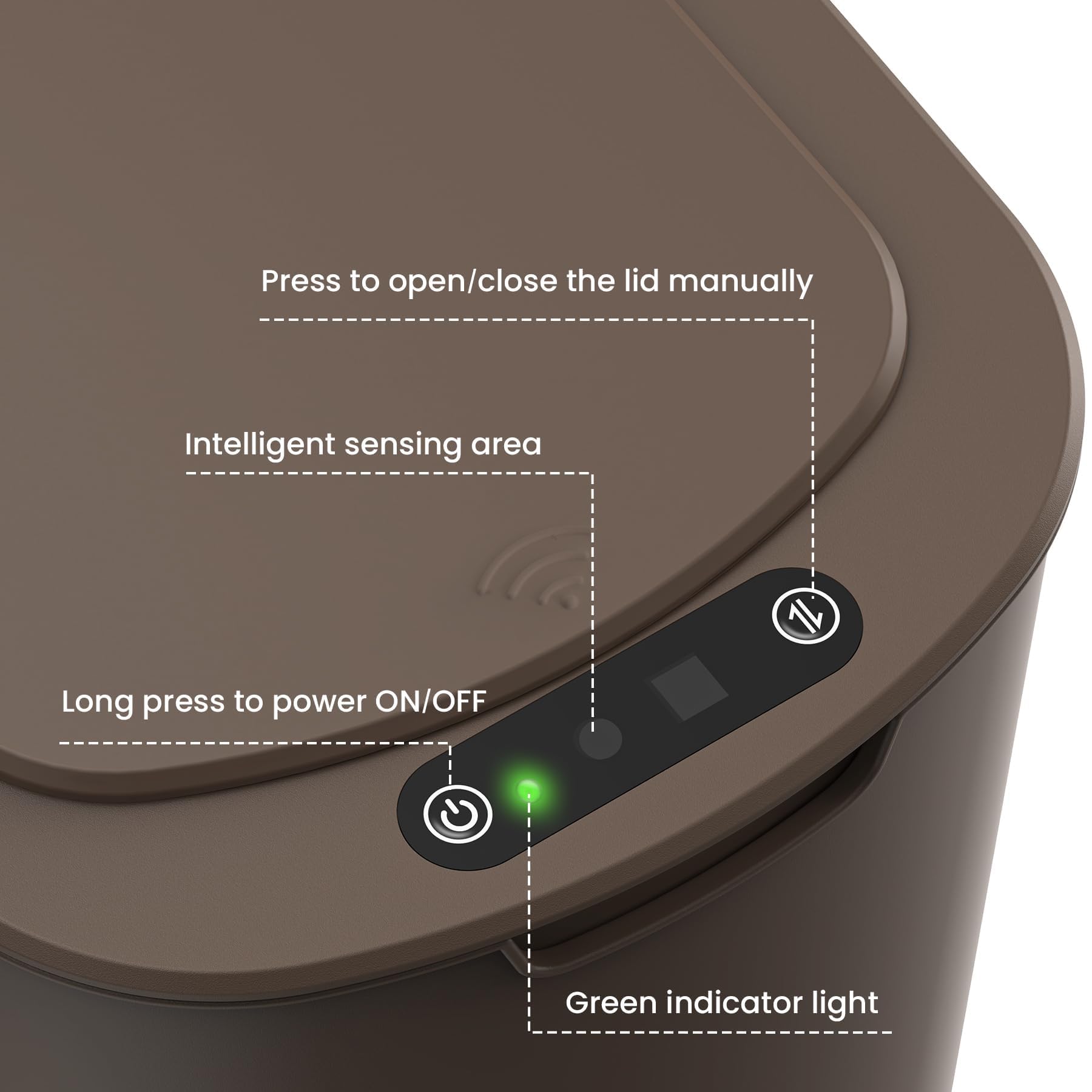 Automatic Motion Sensor Bathroom Trash Can with Lid