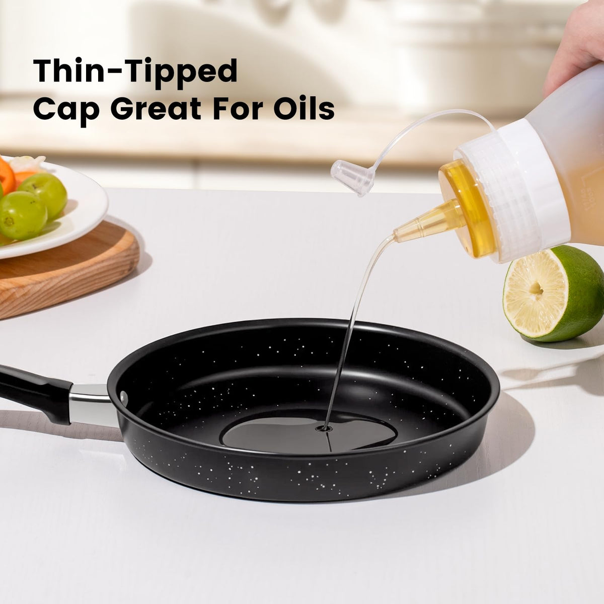 12 oz Silicone Squeeze Bottles for Sauces & Oil (4 Count)