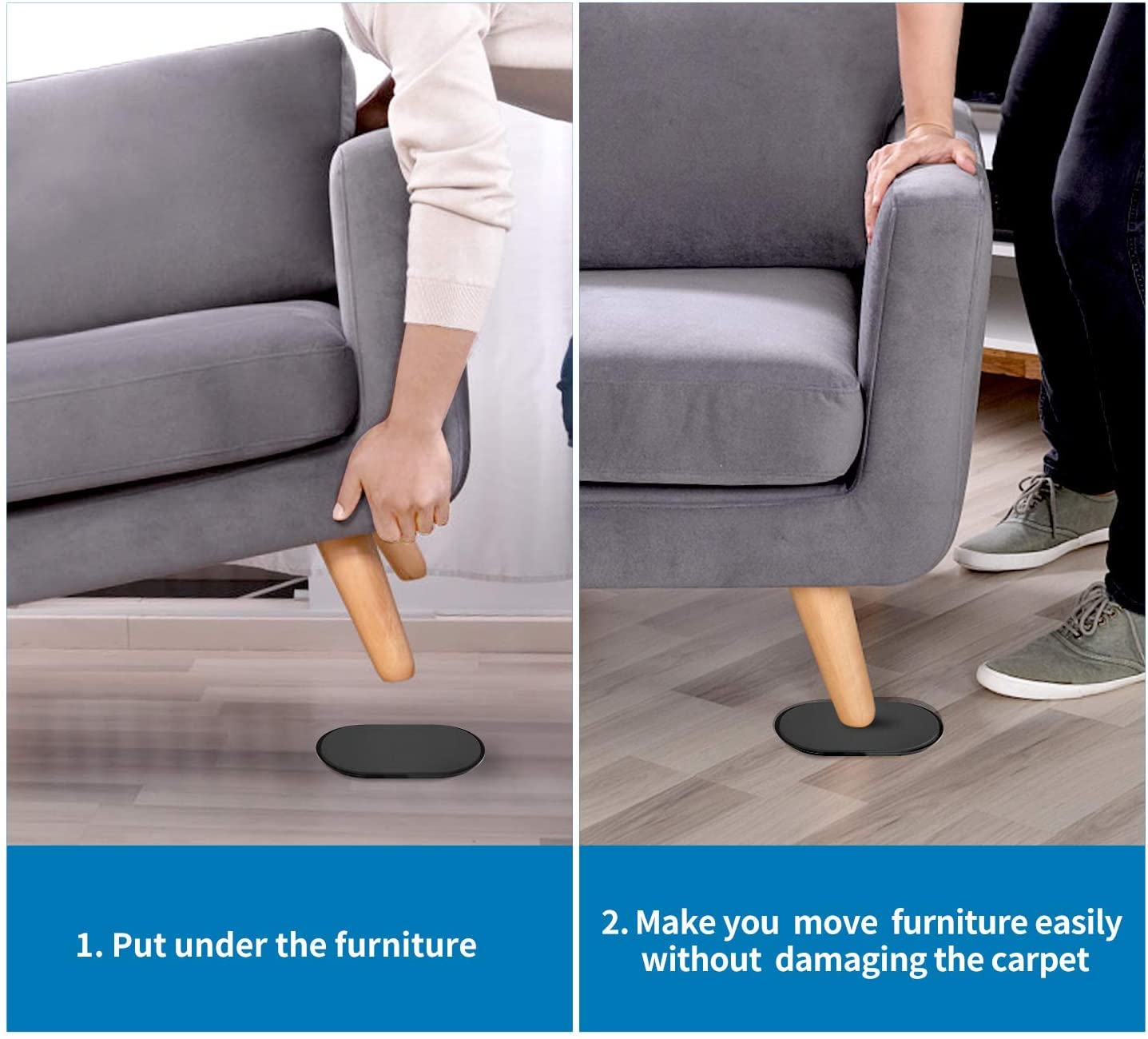 Large Furniture Sliders for Carpet (8 Count)
