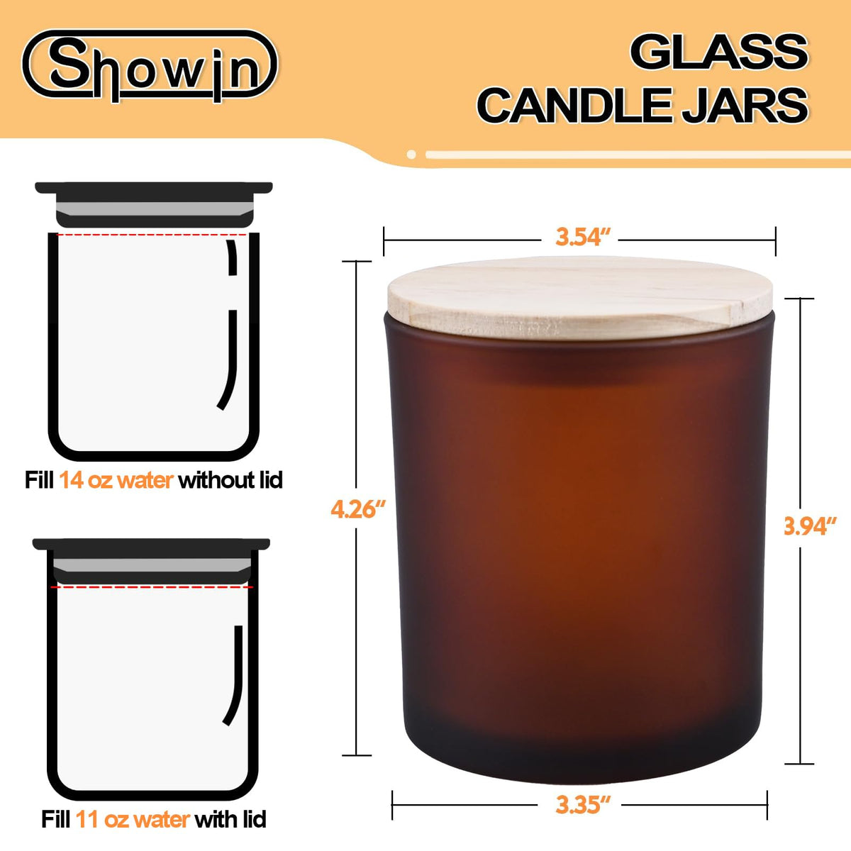 14 OZ Thick Candle Jars for Making Candles 12 Pcs (12 Count)